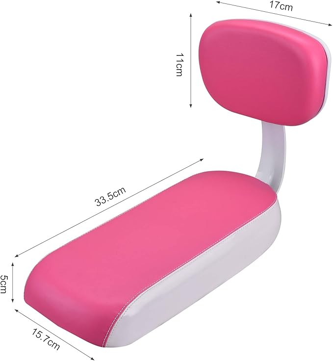 Lixada Bicycle Back Seat Cycling Bike Mountain Bike PU Leather Soft Cushion Rear Rack Seat with Back Rest