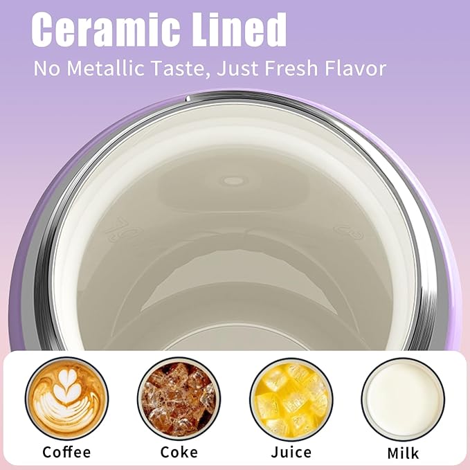 Mininoo Kids Water Bottle for School - 16 oz Stainless Steel Insulated Water Bottle with Ceramic-Lined, Leakproof Straw Lid & Beaded Handle for Girls & Boys