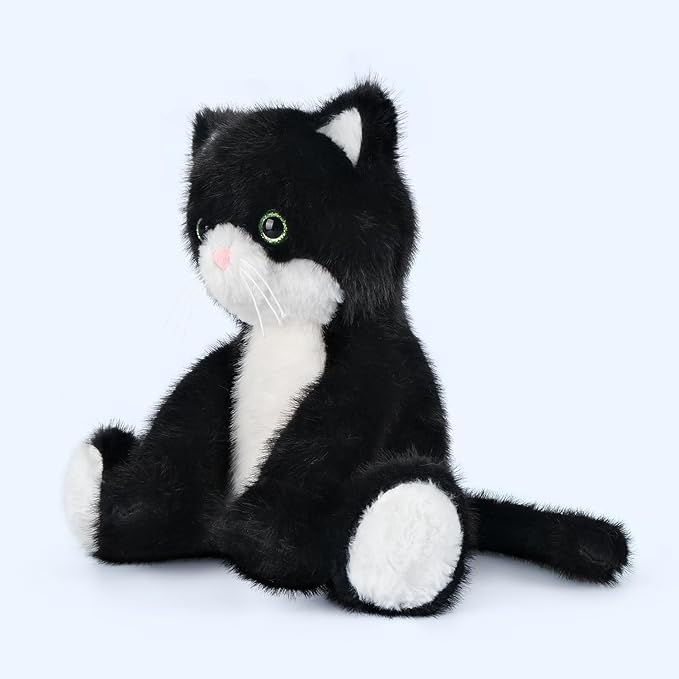 Heatable & Coolable Black and White Cat Stuffed Animal, Cat Heating Pad Microwavable for Soothing & Relaxation, Lavender Scented Tuxedo Cat Plush Toy for Stress Relief, Cat Toys for Kids