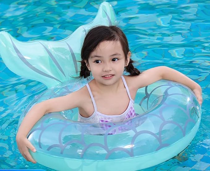 Children Swimming Ring, Inflatable Pool Floats Swim Tube Raft Toy with Fruits Mermaid Decorations Summer Water Fun Lounge Beach Lake Party Supplies for Kids