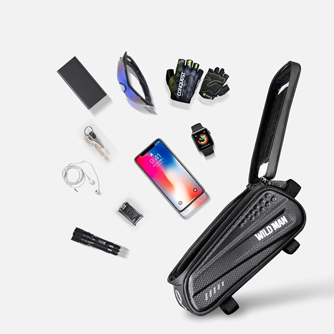 Waterproof Bike Phone Mount & Bag - Cycling Front Tube Pouch Pannier Stand For Smartphones Up To 6.7''