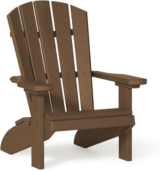 DutchCrafters Poly Kids Adirondack Chair, Outdoor Chair for Kids Ages 3–8, Durable Child-Sized Patio Seating for Camping and Backyard Play - Amish Made in USA (Brown)