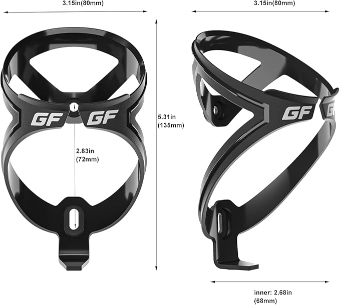 GEMFUL 24 oz Cycling Water Bottle and Cage Set BPA Free Bike Water Bottle Holder Combo Leak Proof Lightweight 750ml Fits MTB Mountain Road Bicycle (Black)