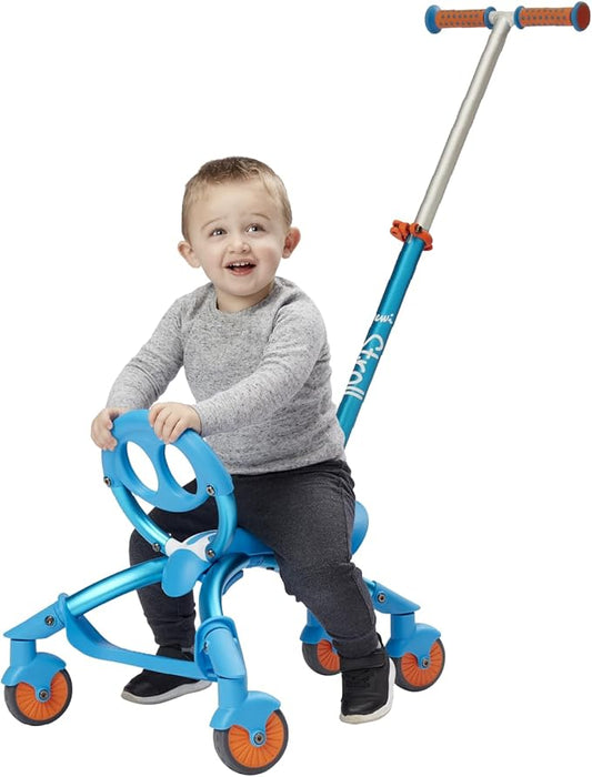 YBIKE Pewi Stroll – Indoor/Outdoor Walking Ride On Toy with Push Handle