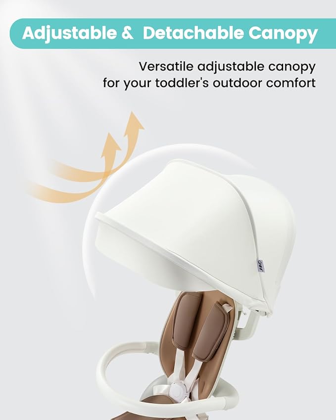 JMMD Baby Tricycle, 7-in-1 Multifunctional Kids Trike with Adjustable Parent Handle, Safety Harness & Wheel Brakes, Removable Canopy, Stroll Trike for Boys & Girls Ages 18 Months-5 Years, Mint