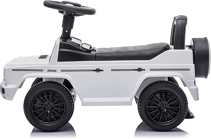 Best Ride On Cars Kids Outdoor Stroller Mercedes G-Wagon Push Car with Working Lights, Horn, and Music for Ages 1 to 3 years, White