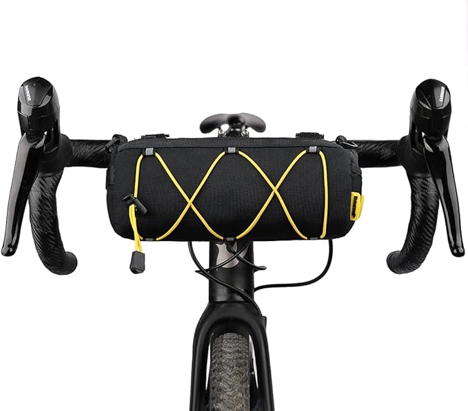 Rhinowalk Bike Handlebar Bag, Bicycle Front Bag Frame Storage Roll Bag Mountain Road Bikes Commuter Shoulder Bag Professional Cycling Accessories