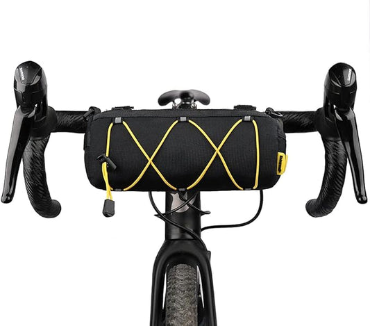 Rhinowalk Bike Handlebar Bag, Bicycle Front Bag Frame Storage Roll Bag Mountain Road Bikes Commuter Shoulder Bag Professional Cycling Accessories