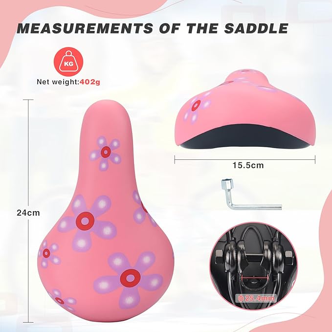 WEEROCK Kids Bike Seat, Child Bike Seats for 14" 16" 18" 20" 24" Kid Bicycle, Kids Bike Replacement Saddle for Boys Girls Bicycles