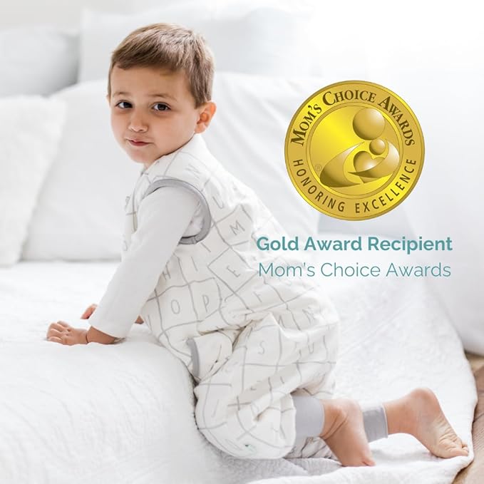 Tealbee Dreamsuit Toddler Sleep Sack with Feet – Walker Sleep Bag with Legs, Rayon made from Bamboo, All Season 1.2 TOG, 2-Way Zipper, 3T-4T - Alphabet