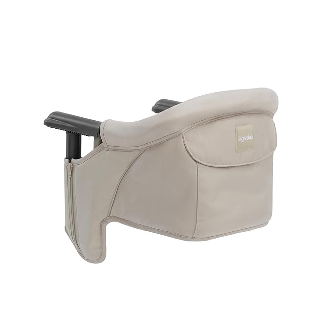 Inglesina Fast Table Chair, Cream - Portable Baby High Chair - for Babies & Toddlers up to 37 lbs - Collapsible Design - Fits Tables 0.8'' to 3.5'' Thick - Compact & Easy to Use - Travel Bag Included