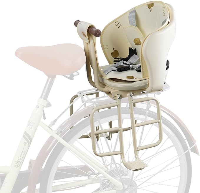 Rear Child Bike Seat,Rear Mounted Child Bike Seats,Back Mount Child Seat with Back Rest Armrest Foot Pedals,Width Adjustable Bicycle Rear Seat,Fits All Bicycle Rear Frames