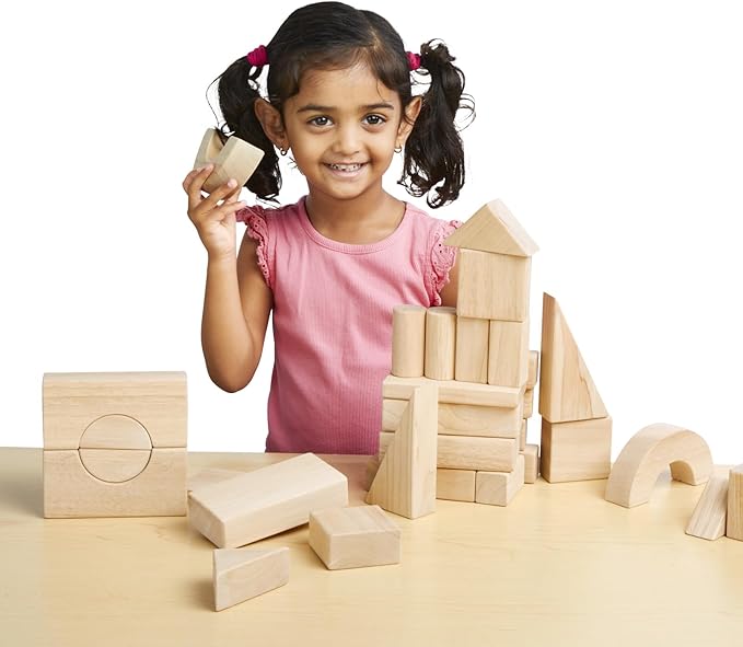 Excellerations Rubberwood Floor Unit Building Blocks - Starter Set of 58