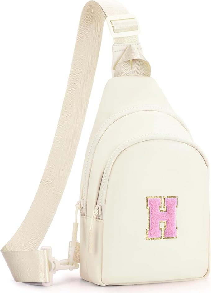 Birthday Gift for 5 6 7 8 9 10 11 12 13 14 15 16 Year Old Girls Fanny Pack Crossbody Bags for Women,Cute Trendy Stuff - Cream,H