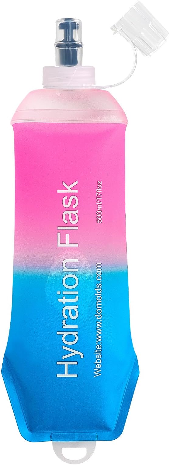 500ml Soft Flask Soft Water Bottle for Running, Hiking, Travelling, Cycling and Climbing - Gradient Pink