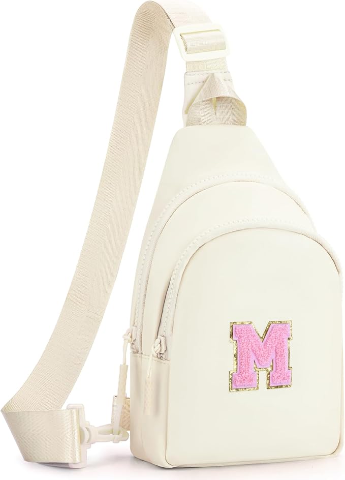 Birthday Gift for 5 6 7 8 9 10 11 12 13 14 15 16 Year Old Girls Fanny Pack Crossbody Bags for Women,Cute Trendy Stuff - Cream,M