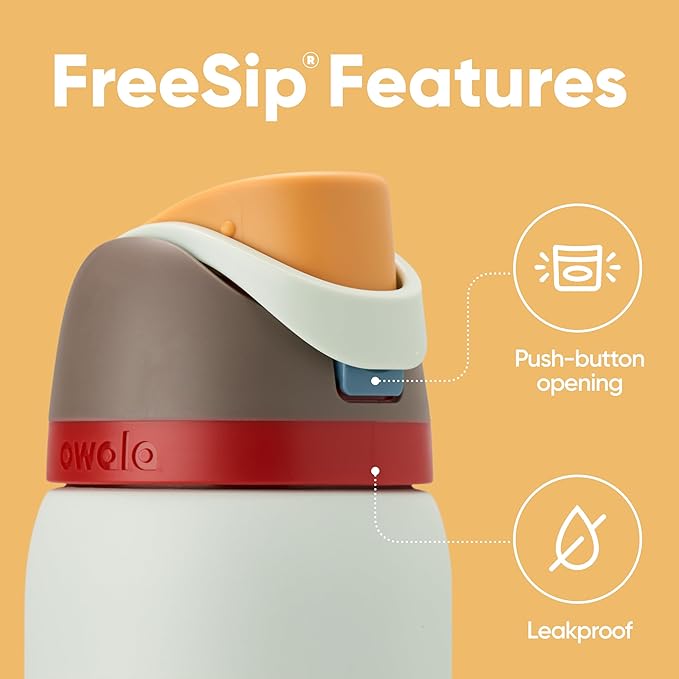 Owala FreeSip Insulated Stainless Steel Water Bottle with Straw for Sports, Travel, and School BPA-Free Sports Water Bottle, 32 oz, Boneyard