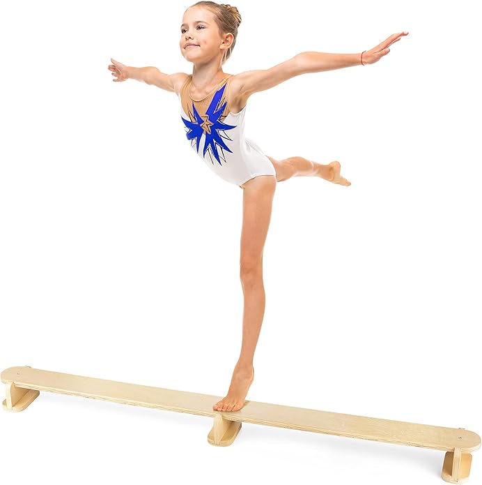 Wooden Balance Beam for Toddlers – Non-Slip, Non-Toxic Birch Gymnastics Beam for Indoor & Outdoor Play – Obstacle Course Toy for Kids 18 Months to 5 Years – Enhances Gross Motor Skills