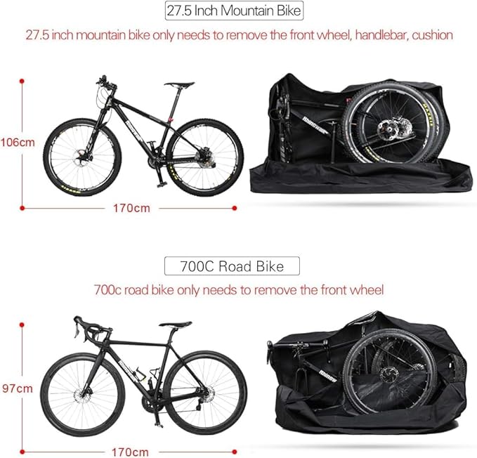 Bike Travel Bag,Folding Bike Bag Waterproof Bike Storage Bag for 26-29inch Bike,Cycling Transport Carry Bag