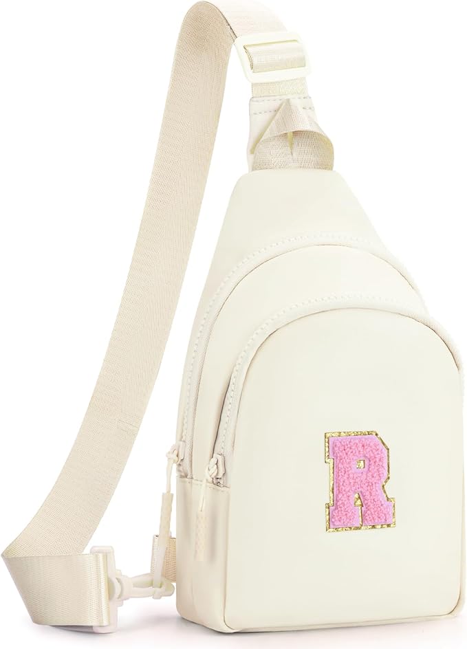 Birthday Gift for 5 6 7 8 9 10 11 12 13 14 15 16 Year Old Girls Fanny Pack Crossbody Bags for Women,Cute Trendy Stuff - Cream,R