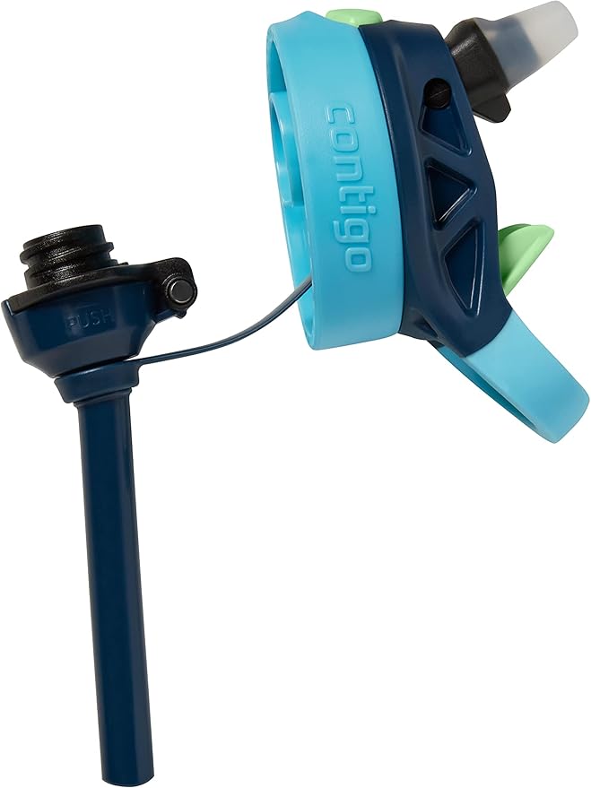 Contigo Kids Water Bottle with Redesigned AUTOSPOUT Straw 14oz. 2 Pack Blueberry and Blue Raspberry & Blueberry and Blue Raspberry with Cosmos