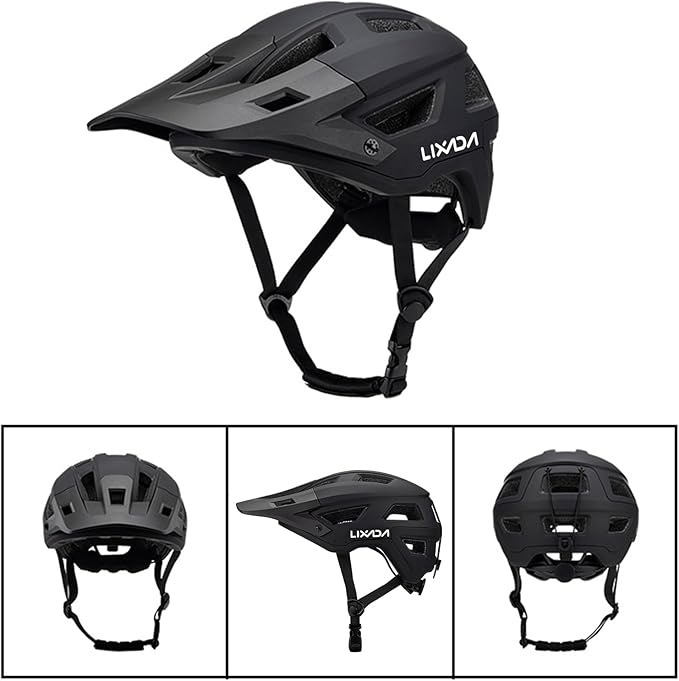 Lixada Adult Bike Helmet Mountain Helmet Road Bike Helmet Adjustable Dial Removable Visor Ventilation Cycling Helmet for Men Women 55-61cm