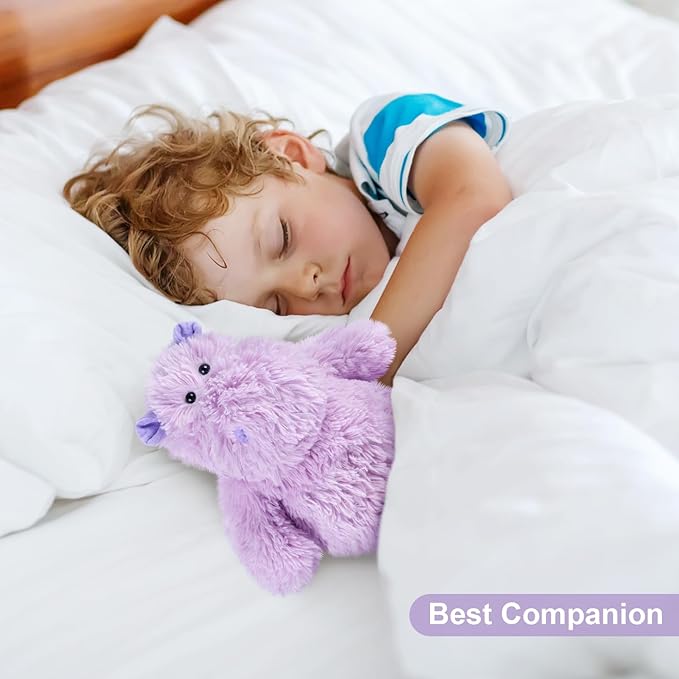 Warmable Hippo Stuffed Animals, Microwavable Stuffed Animal Heating Pads for Period & Stress Relief, Heatable & Coolable Hippopotamus Plush Toy, Cute Plushies Gifts for Kids & Women
