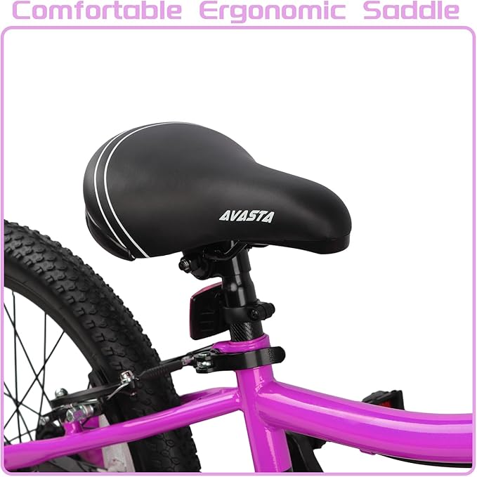 AVASTA Bilbo 18 20 Inch Kids Bike for Boys Girls 5-10 Years Old, Retro Style High Carbon Steel Bicycle with Adjustable Handlebars and Seat, Dual V-Brakes, Kickstand, Multiple Colors