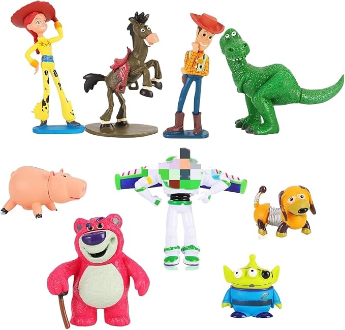 9 Pack Anime Figurines,Woody,Buzz Anime Lightyear Toy,PVC Toys Figures Set
