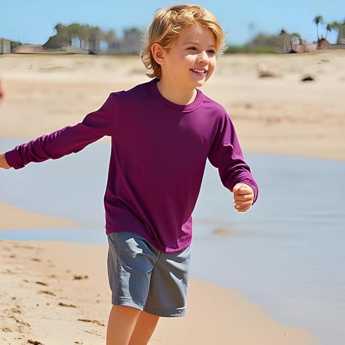 INGEAR Boys' Rash Guard UPF 50+ Swim Shirt - Lightweight, Quick-Dry, Durable Sun Protection for Swimming, Sizes XS-XL
