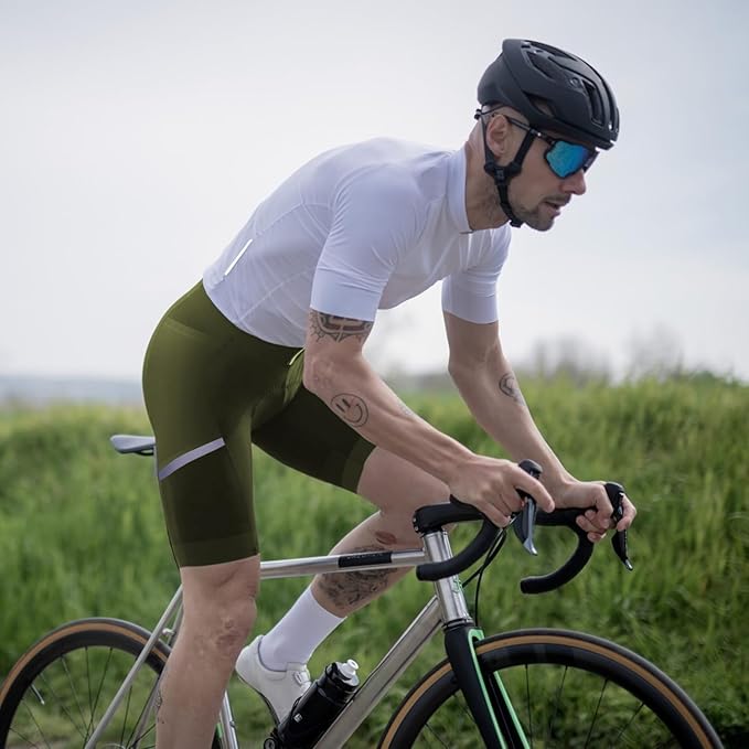 Wulibike Cycling Shorts Men Padded:Tights Highly Elastic Breathable Quick-Drying Road Bike Bicycle Shorts for Men Pockets