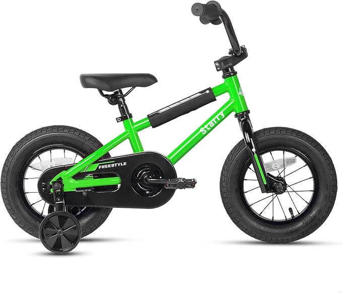 12 14 16 18 Inch Kids Bike BMX Style Bicycle with Training Wheels Coaster Brake for 2-10 Years Old Toddlers Boys Girls Multiple Colors