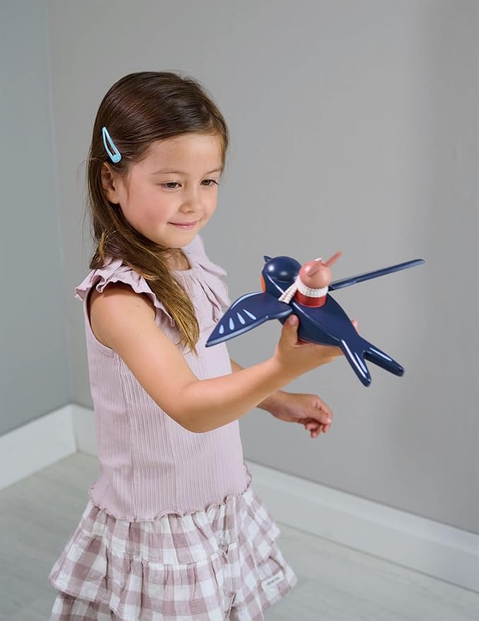 Tender Leaf Toys - Swifty Bird - Solid Wood Bird Toy with Removeable Bunny Character - Open-Ended Play Toy for Toddler Boys and Girls - Explore Role-Play and Imagination - Age 3+