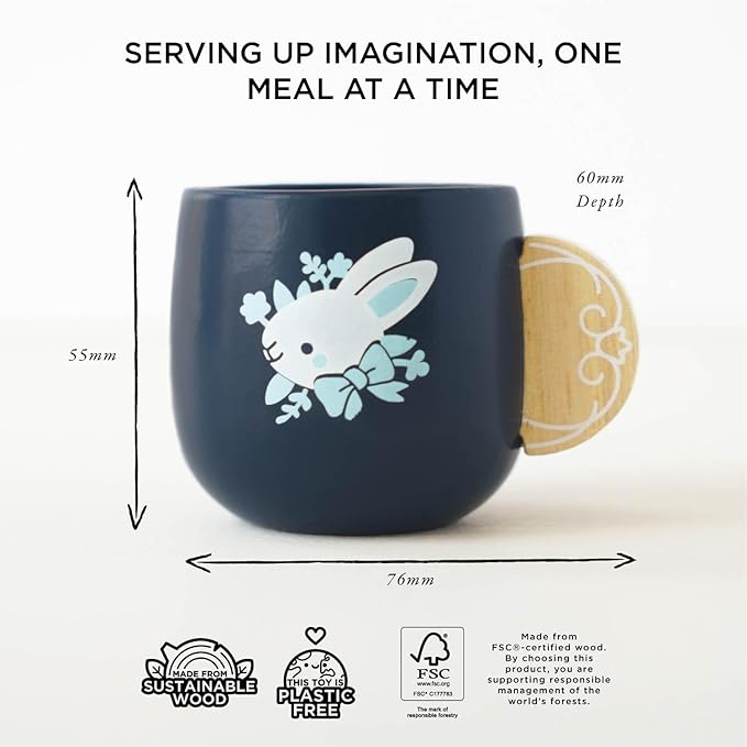 Le Toy Van Wooden Cutlery Dinner Set - Kids Plates and Utensils - Toddler Wooden Toys for Ages 2 Years +