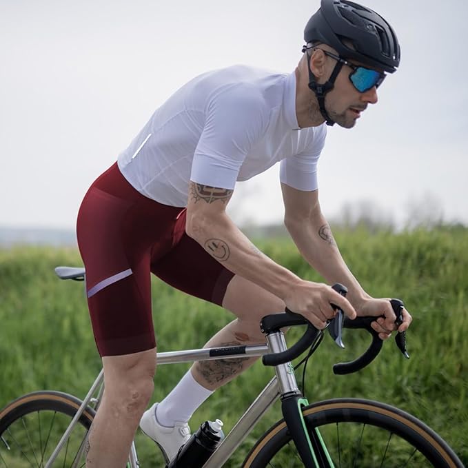 Wulibike Cycling Shorts Men Padded:Tights Highly Elastic Breathable Quick-Drying Road Bike Bicycle Shorts for Men Pockets