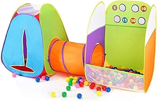 Alvantor Kids Tent Play Tents & Tunnel 3-in-1 Pop Up Tent with Tunnel Toddler Ball Pit Indoor/Outdoor Tents Fun Toss It Game Zone Playhouse for Children (Include 4 Balls)