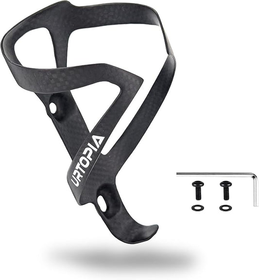 Full Carbon Fiber Bike Water Bottle Holder, Ultra-Light, High Strength Durable Carbon Bottle Cage, Bike Water Bottle Holder Brackets for Road Bike, Mountain Bike, Gravel Bike (1 Pack)