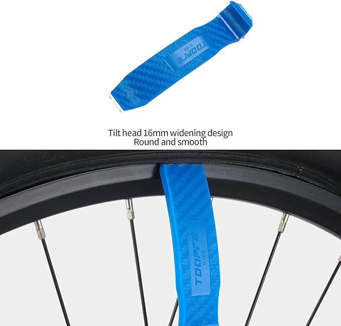 Professional Bike Tire Levers - High-Strength PC Material, Non-Slip Ergonomic Design, Rim Protector for Road/Mountain Bikes(Blue)