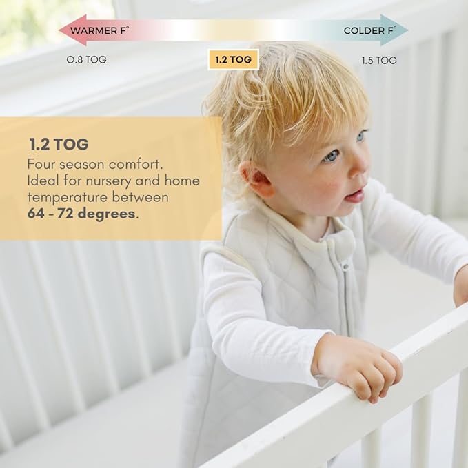 Tealbee Dreamsuit Toddler Sleep Sack with Feet – Walker Sleep Bag with Legs, Rayon made from Bamboo, All Season 1.2 TOG, 2-Way Zipper, 12m-2T - Sunshine