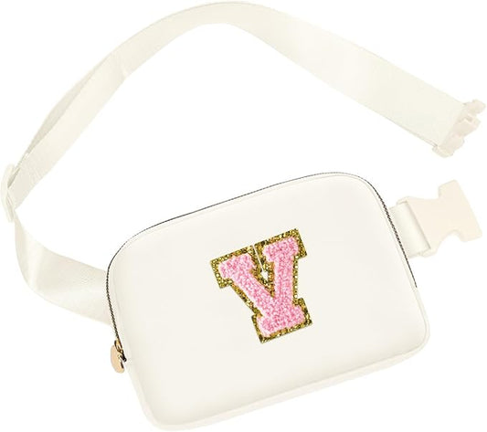 Birthday Gifts for 6 7 8 9 10 11 12 13 Year Old Girls, Fashion Waist Packs Crossbody Bags for Women Girls Kids, Fanny Pack Belt Bag Gift Idea for Tween Daughter Granddaughter Niece (Beige, V)