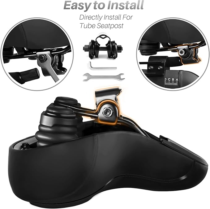 Oversized Bike Seat for Peloton Bike & Bike+, Wide Bicycle Saddle Replacement Compatible with Peloton, Exercise or Road Bikes, Seat Cushion for Men & Women