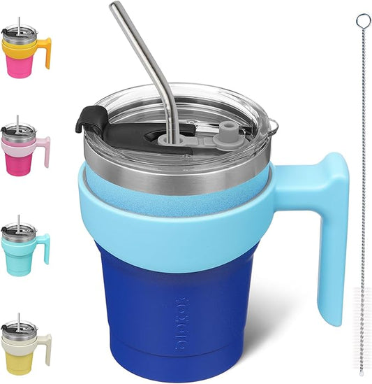 BJPKPK 10oz Tumbler With Handle Stainless Steel Insulated Tumbler Cups With Lid And Straw For Home, Office or Car,Sky