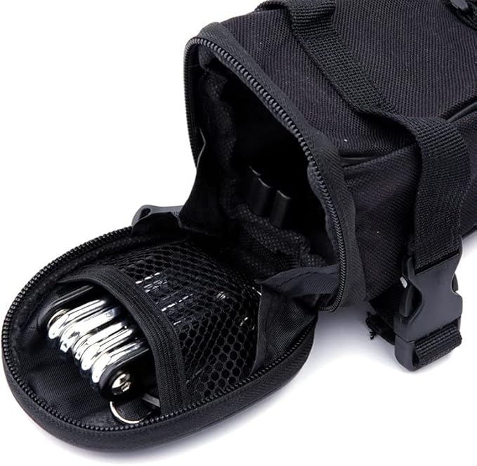 WOTOW Bike Repair Tool Kit & Bike Saddle Bag, 14 in 1 Bike Chain Tool Hex Key Wrench Maintain Accessories Multitool Set with Portable Under Seat Bag for Road Mountain Commuter Bicycle