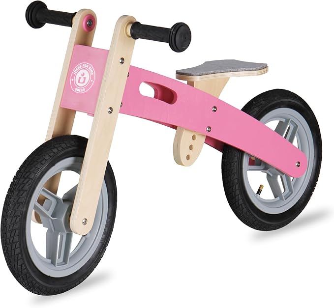 Wooden Toddler Balance Bike, Kids Balance Bike for 3 Year Old with Adjustable Seat, No Pedal Toddler Bicycle for Kids 3-5 for Boys and Girls Birthday Gifts Toys