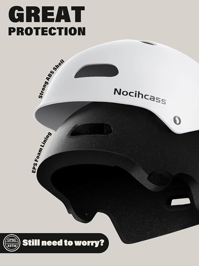 Skateboard Bike Helmet,Multi-Sport with Premium Safety & Ventilation,Shock-Absorbing,Adjustable for Cycling Scooter Commuter Skate Protection for Youth Adult