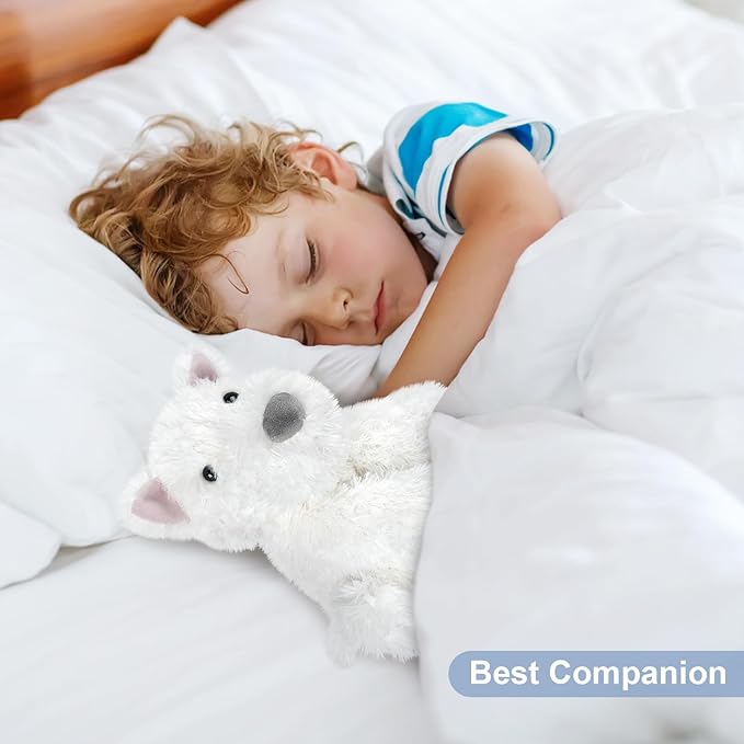 Coolable & Heatable West Highland White Terrier Dog Stuffed Animals for Kids & Adult, Westie Puppy Plush Toys Microwavable Heating Pad for Soothing & Period, Lavender Plushies for Anxiety