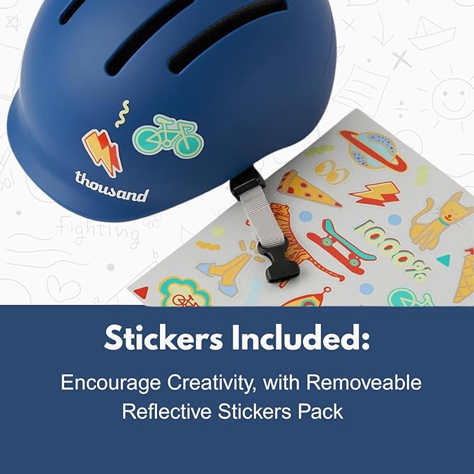 Thousand Jr. Toddler Helmet - Free Reflective Sticker Pack to Customize, No Pinch Magnetic Buckle, Adjustable Fit, Multi Sport CPSC CE ASTM Certified