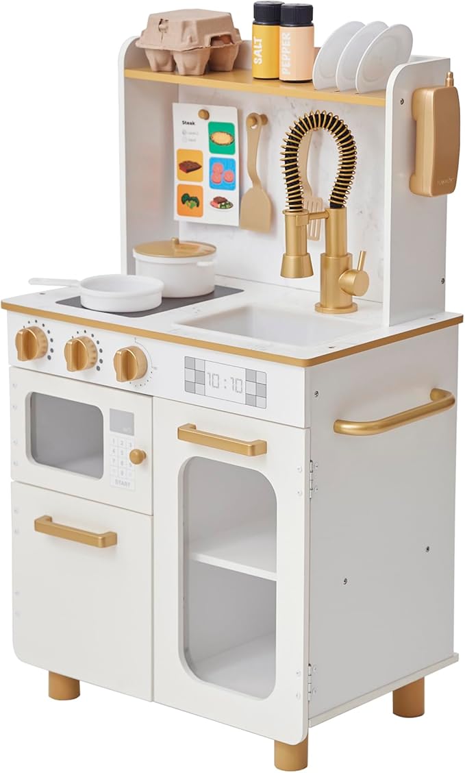 Teamson Kids Little Chef Memphis Play Kitchen, White/Gold