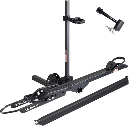 1-Bike Rack E1, Hitch-Mount Platform E-Bike Rack with Ramp, 100 lbs Capacity, Fits Car, SUV, Truck, RV, Van with 2-Inch Receiver and Up to 5-Inch Fat Tires Bicycle