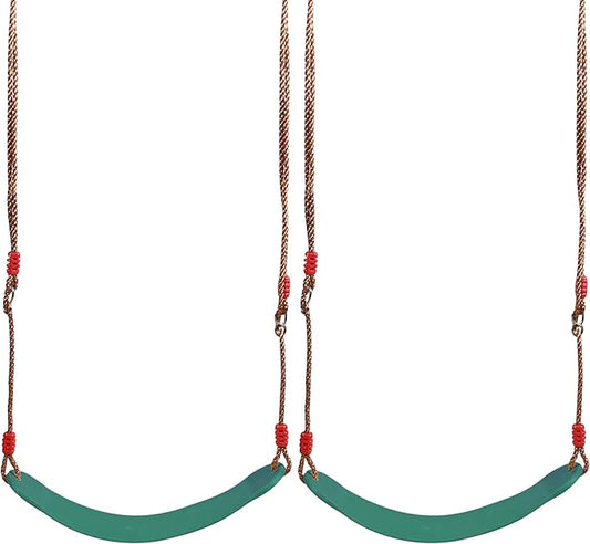 RedSwing Swing Seat for Kids Outdoor with 57-86" Rope, Kids Safety Playground Swings Seat Replacement, Belt Swing, Heavy Duty, Green 2 Pcs